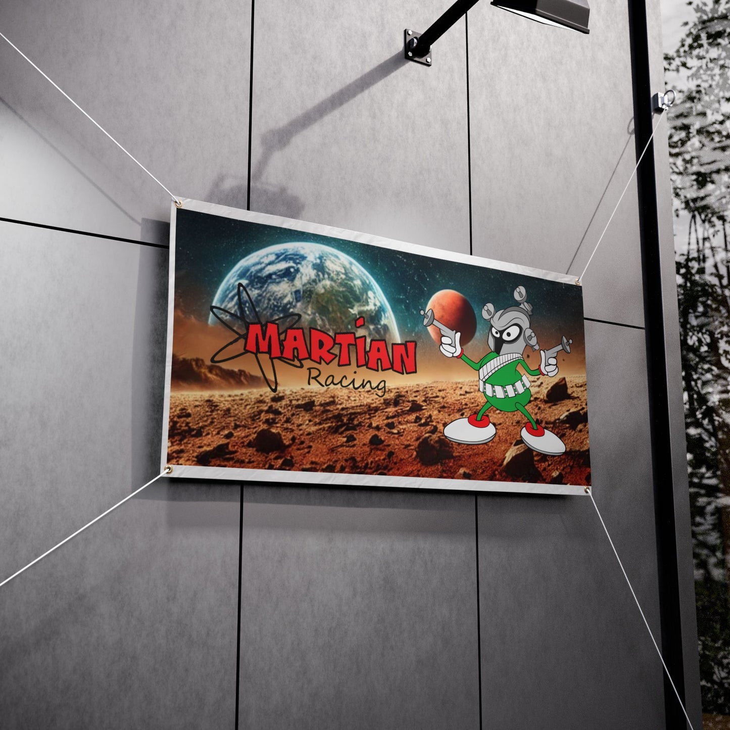 Martian Racing Vinyl Banner – Space-Themed Outdoor Event Sign