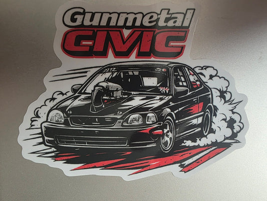 Gunmetal Civic Smokeshow Sticker