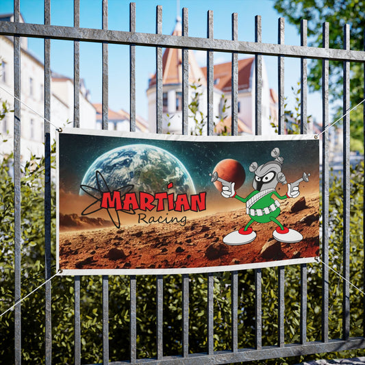 Martian Racing Vinyl Banner – Space-Themed Outdoor Event Sign