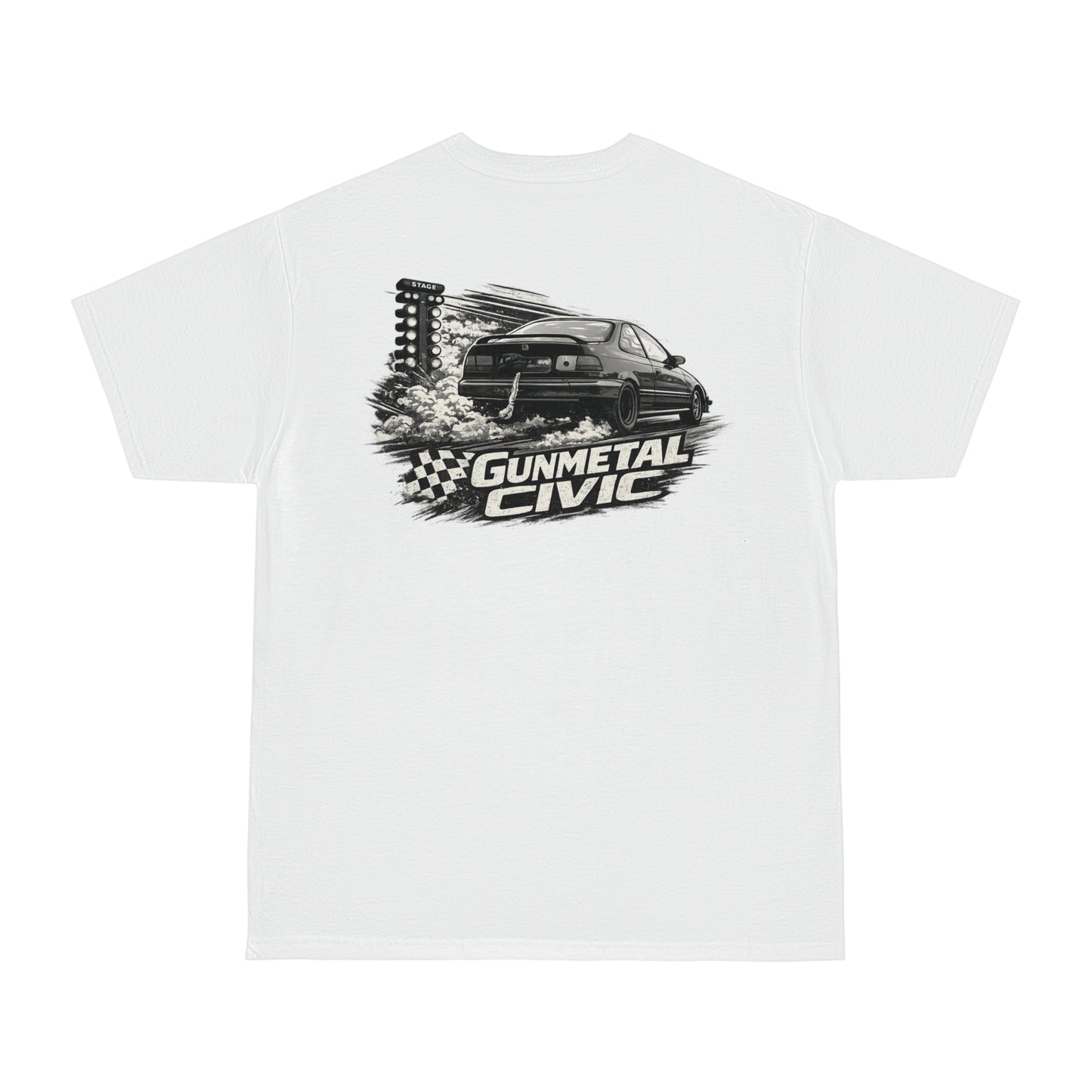 Gunmetal Civic Racing on the back T-Shirt — Martian Racing Graphic Tee