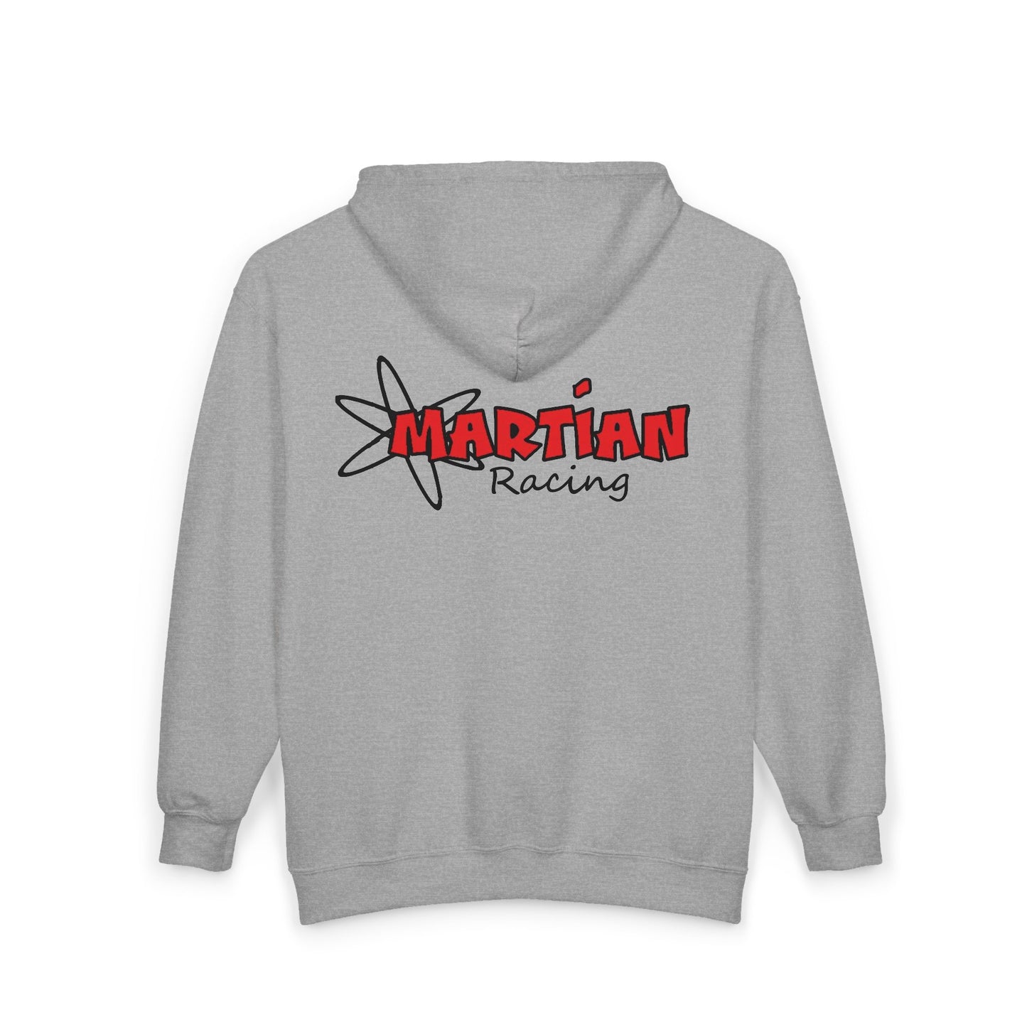 Hoodie with Nice Job on the front, and Martian Racing on the back