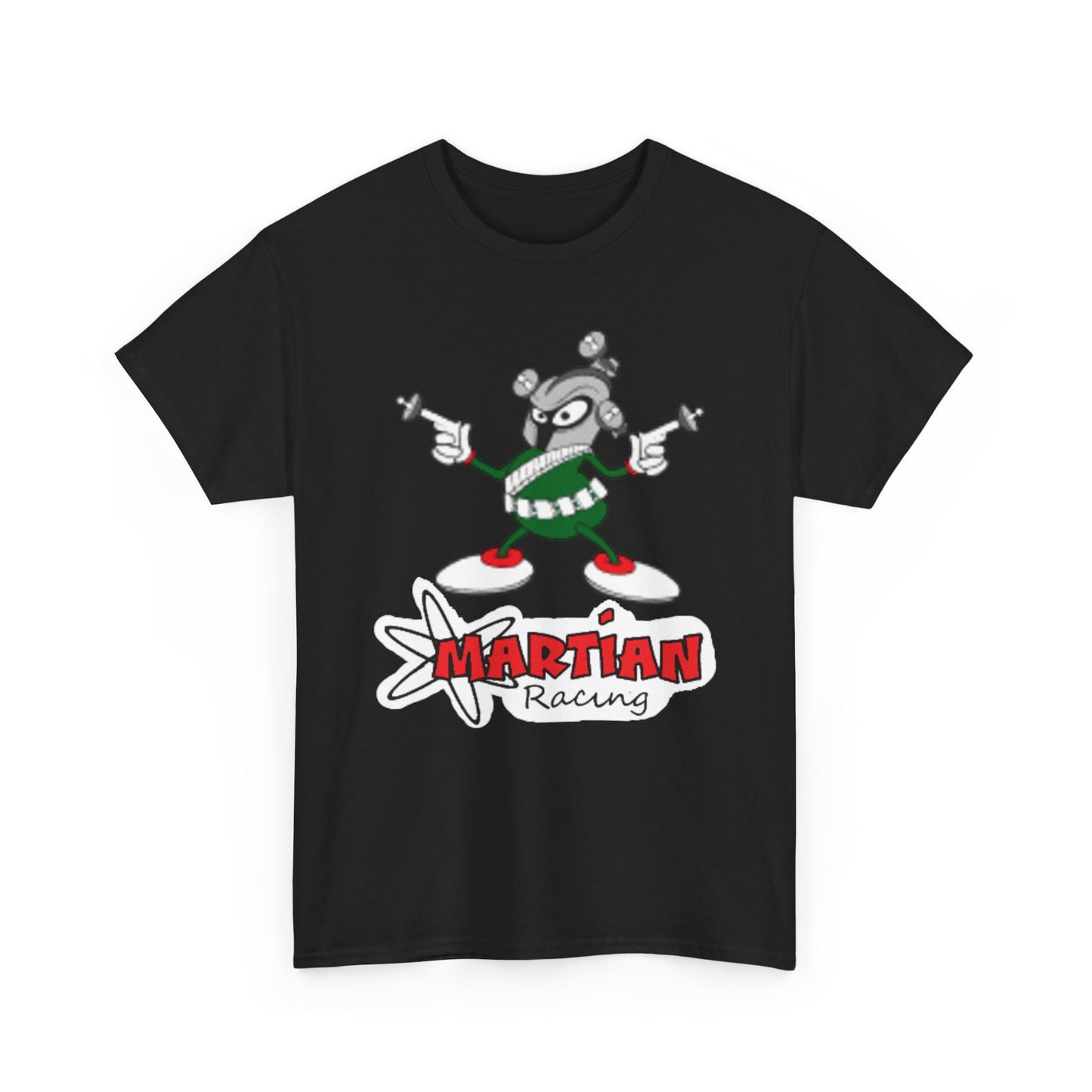 Martian Racing T‑Shirt — Retro Alien Mascot Tee with “Nice Job!” Back Design