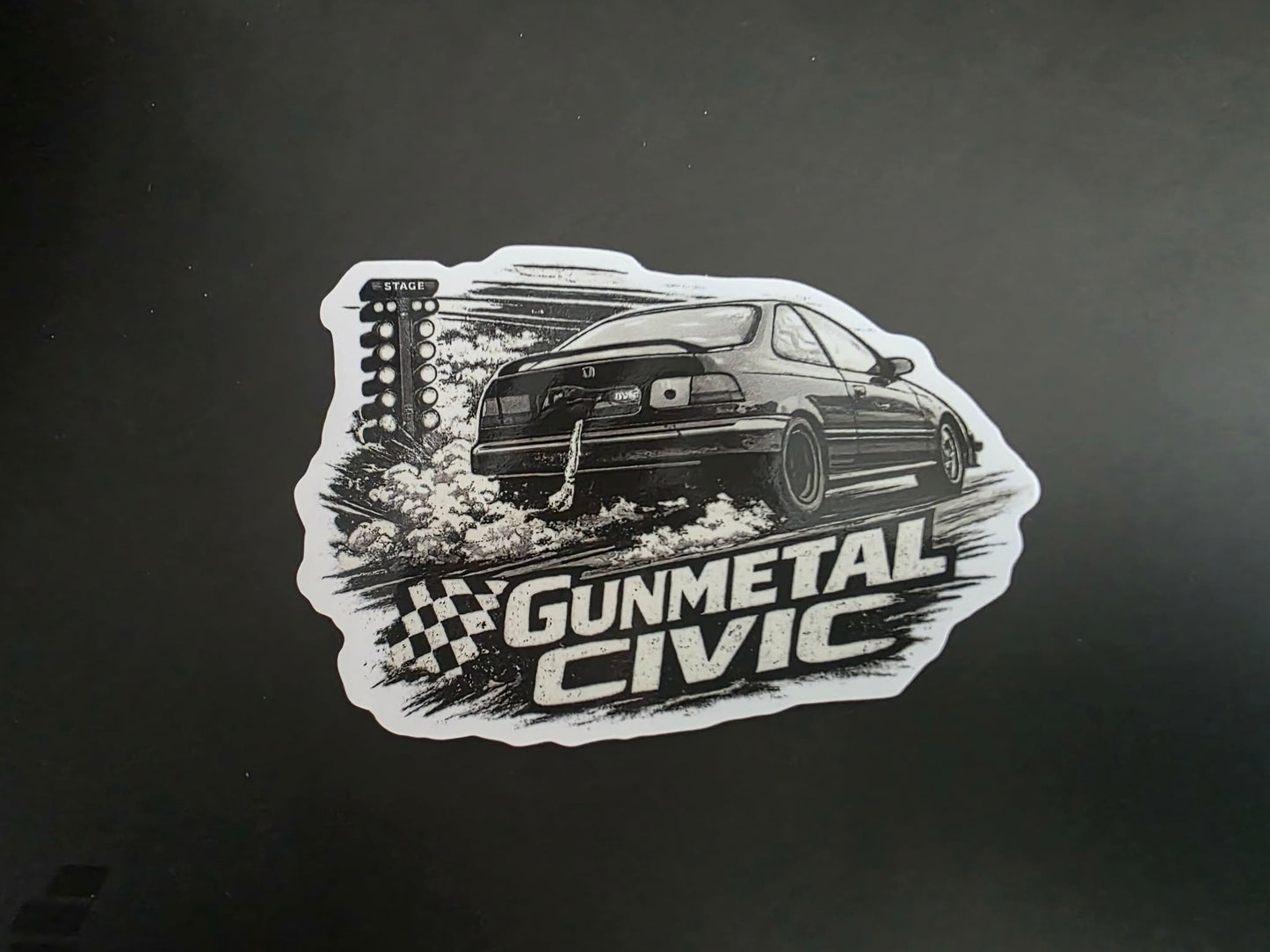 Gunmetal Civic Finishline sticker