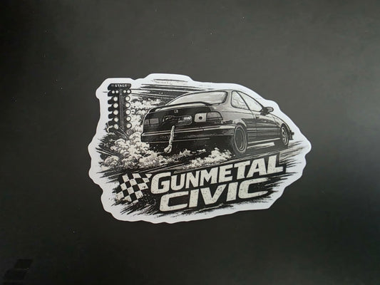 Gunmetal Civic Finishline sticker