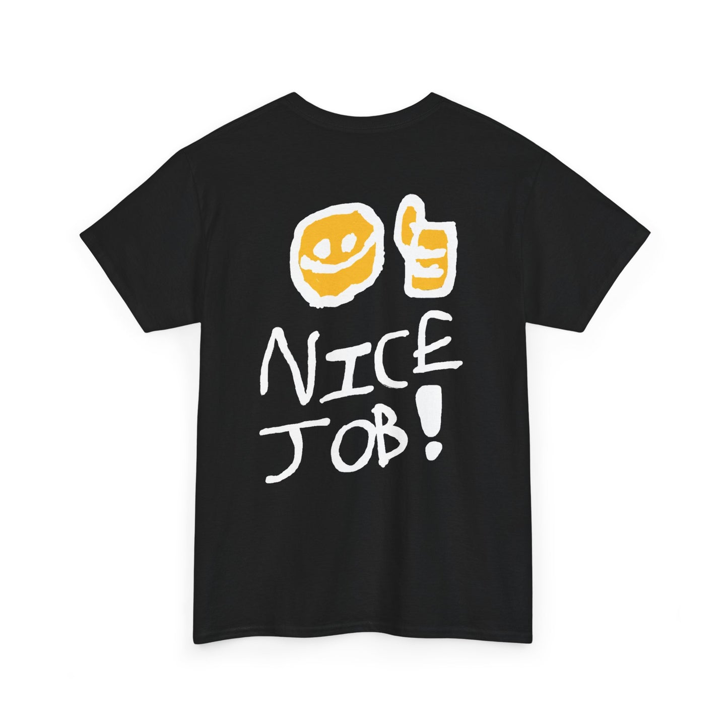 Martian Racing T‑Shirt — Retro Alien Mascot Tee with “Nice Job!” Back Design